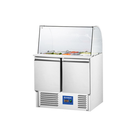 Refrigerated 2 door salad table with glass extension, V 240 l STALGAST 832222