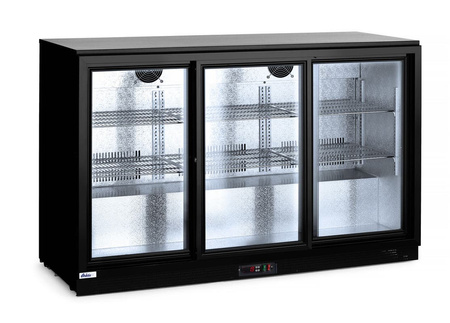 Lodówka barowa z potrójnymi drzwiami suwanymi, Arktic, 308 l, czarna HENDI 235836