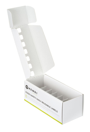Zestaw etykiet wielorazowych Food Safety na każdy dzień tygodnia z podajnikiem, HENDI, 240x80x(H)100mm | 850305