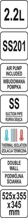TERMOS STOŁOWY Z POMPKĄ 2,2L | YG-07016
