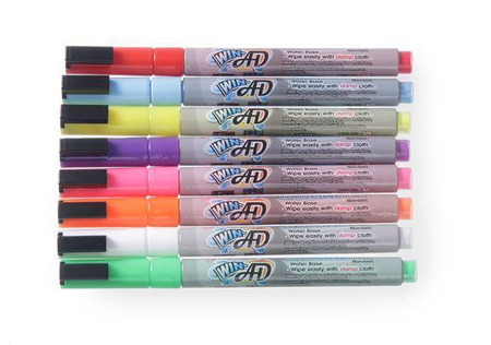 Markery do tablicy zestaw 8 szt. - wąska końcówka HENDI 664278