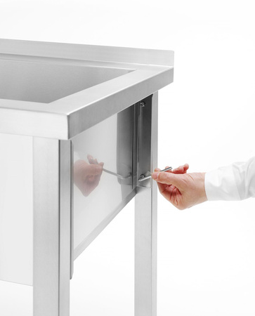 Stół z basenem 1-komorowym bez maskownicy Budget Line – skręcany 1000x600x(H)850 | HENDI 811023