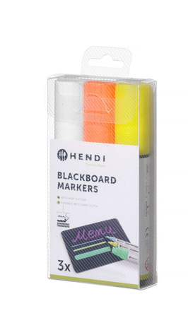 Markery kredowe, biały, żółty, pomarańczowy - zestaw 3 szt. HENDI 664339