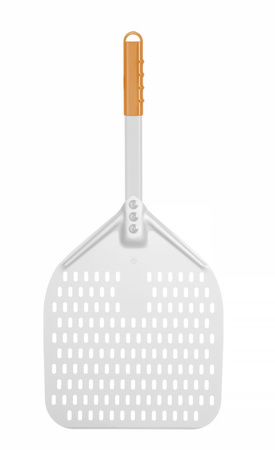 Łopata do pizzy z perforacją i krótką rączką, kwadratowa z anodowanego aluminium, 305x660mm | HENDI 618073