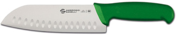 Ambrogio Sanelli Supra Colore ,nóż Santoku, ze żłobieniami, ZIELONY,  18 cm  | HENDI S350.018G