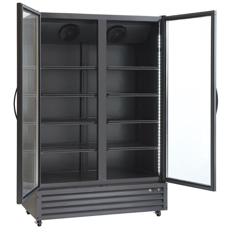 Szafa chłodnicza przeszklona SD1326BE | drzwi skrzydłowe | czarna | 917l
