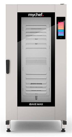 Piec konwekcyjno-parowy elektryczny | z wózkiem | piekarniczo-cukierniczy | automatyczny system myjący | 16x600x400 | 34,7 kW | 400 V | Mychef iBake MAX 16E