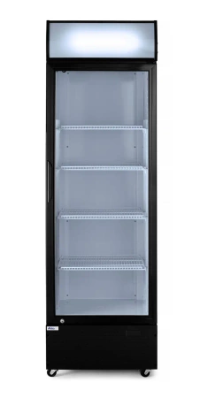 Lodówka barowa 1-drzwiowa z podświetlanym panelem, Arktic, 254 l, czarna HENDI 233788