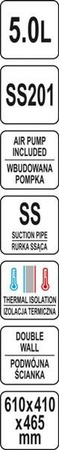 TERMOS STOŁOWY Z POMPKĄ 5L | YG-07019