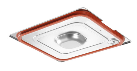 POKRYWKA DO POJEMNIKÓW GN Z USZCZELKĄ SILIKONOWĄ Z WYCIĘCIEM NA UCHWYTY GN 2/3 - 354x325 | HENDI 804315