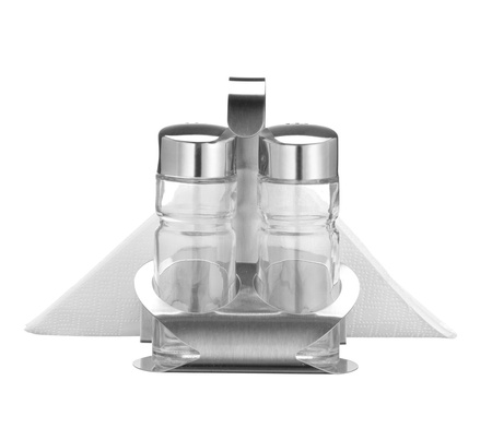 Zestaw do przypraw - 3 elementy: sól, pieprz, serwetnik HENDI 465318