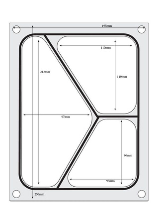 Matryca do zgrzewarki Hendi na tackę trójdzielną 227x178 mm HENDI 805626