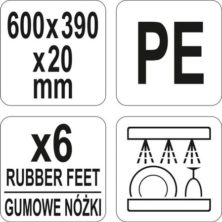 DESKA DO KROJENIA 600x390x20 BIAŁA
| YG-02168