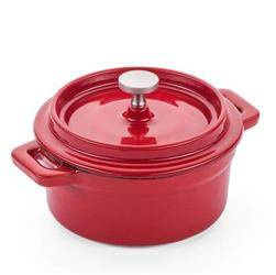 Garnek żeliwny emaliowany, HENDI, 0,2L, czerwony, 130x100x(H)48mm  | 626856