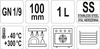 POJEMNIK GASTRONOMICZNY ZE STALI NIERDZEWNEJ GN 1/9 100MM 1L | YG-00296