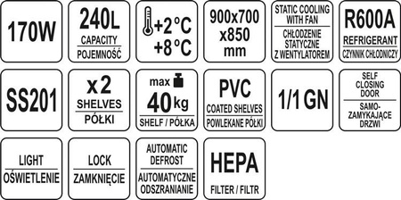 STÓŁ CHŁODNICZY 240L 2-DRZWIOWY | YG-05270