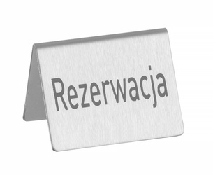 Tabliczka informacyjna, stojaca - rezerwacja, 52x40 mm - zestaw 4 sz HENDI 663714