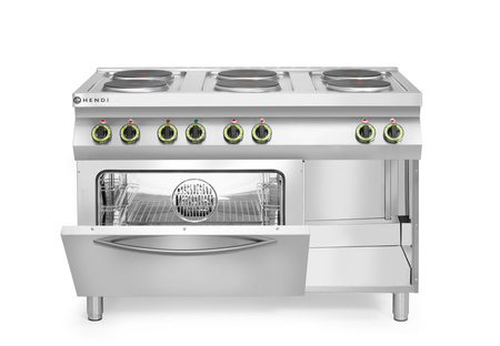 Kuchnia elektryczna 6-płytowa Kitchen Line z konwekcyjnym piekarnik HENDI 226247