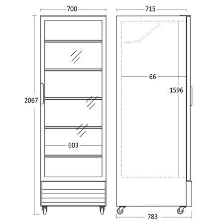 Szafa chłodnicza przeszklona SD726BE | czarna | 498l