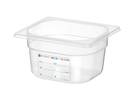 Pojemnik GN HACCP z polipropylenu 1/6 100 - bez pokrywki HENDI 880470