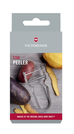 Victorinox obieraczka STAR, rękojeść Inox, ostrze gładkie, srebrna  | HENDI 6.0912