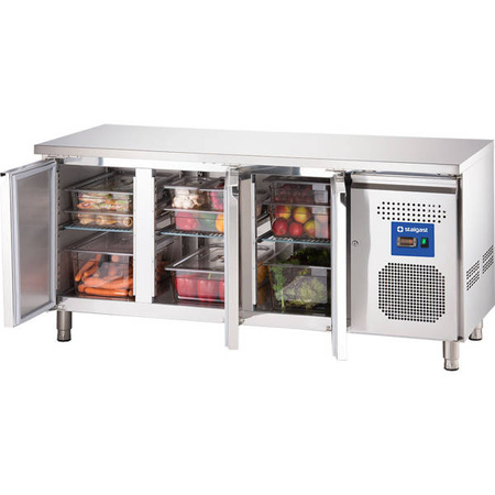 Stół chłodniczy 3 drzwiowy, agregat po prawej stronie, V 417 l STALGAST 831036