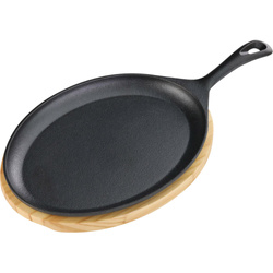 Półmisek żeliwny z podstawą drewnianą, 230x190 mm STALGAST 049010