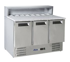 Stół chłodniczy 3-drzwiowy z nadstawą i blatem granitowym HENDI 236215