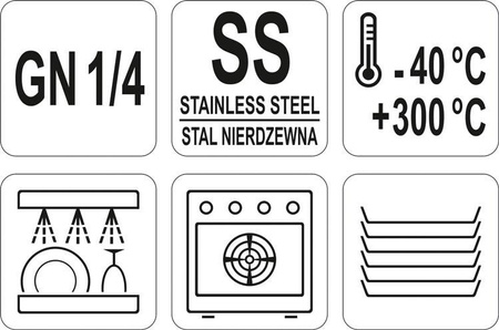 POKRYWKA DO POJEMNIKA ZE STALI NIERDZEWNEJ GN 1/4 | YG-00373
