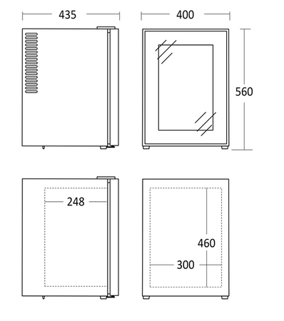 Lodówka | chłodziarka hotelowa minibar MB 34 BGD | przeszklona | 40 l