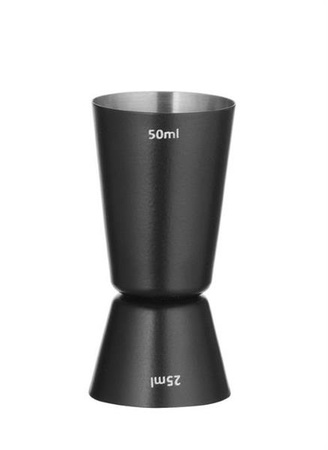 Miarka barmańska, Bar up, 25ml / 50ml, czarny, śr.45x(H)86mm  | HENDI 596647