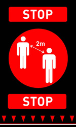 Mata "ZACHOWAJ ODSTĘP", wym.900x1500 mm HENDI 899991