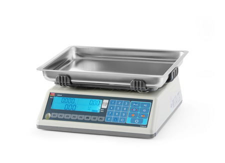 Waga kalkulacyjna LCD z legalizacją, seria EGE, głęboka szalka, 30 kg  | HENDI TEM030C-PZR
