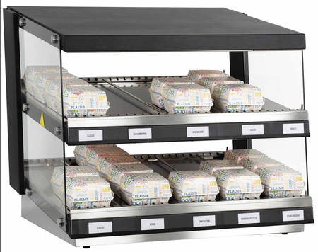 Podgrzewacz do burgerów | witryna grzewcza | dwie półki | 1,16 kW | 800x640x685 mm | RESTO QUALITY RQBIN
