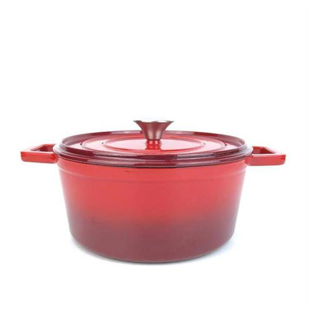 Garnek żeliwny emaliowany, HENDI, 3,4L, czerwony, 320x240x(H)105mm  | 626832