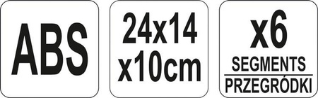 POJEMNIK NA AKCESORIA BARMAŃSKIE 6 SEGMENTÓW | YG-07134