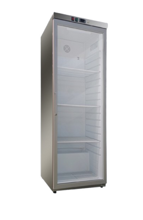 DRR 400GSS ﻿Szafa chłodnicza - 350 l, nierdzewna, przeszklone drzwi