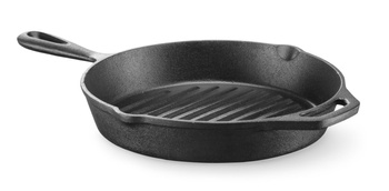 Okrągła patelnia żeliwna do grillowania - średnica 25 cm HENDI 629925