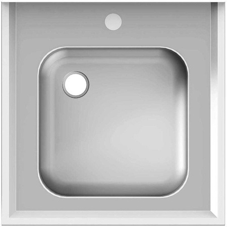 Steel table without shelf with 1-bowl sink, bolted, pressed top, 600x600x850 mm 613466 STALGAST