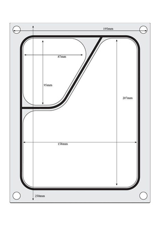 Matryca do zgrzewarki Hendi  na tackę dwudzielną colt 227x178 mm HENDI 805640