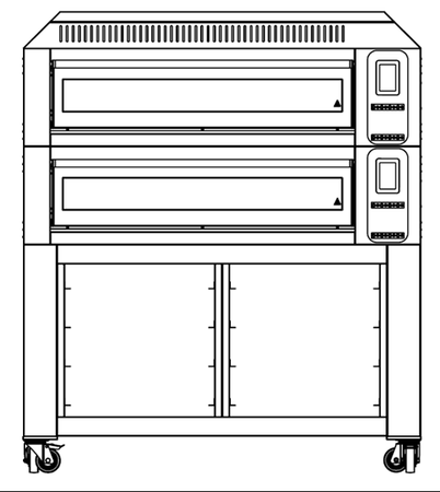 Piec elektryczny do pizzy | dwukomorowy | z podstawą z prowadnicami na blachy | 9x30 cm | COMP - 2ST M9 | RESTO QUALITY COMP - 2ST M9