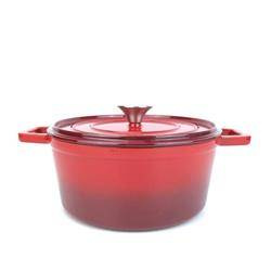 Garnek żeliwny emaliowany, HENDI, 3,4L, czerwony, 320x240x(H)105mm  | 626832