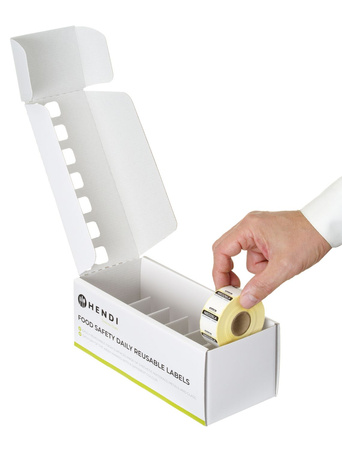 Zestaw etykiet wielorazowych Food Safety na każdy dzień tygodnia z podajnikiem, HENDI, 240x80x(H)100mm | 850305