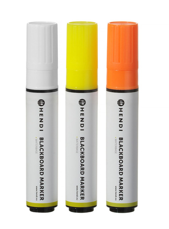 Markery kredowe, biały, żółty, pomarańczowy - zestaw 3 szt. HENDI 664339