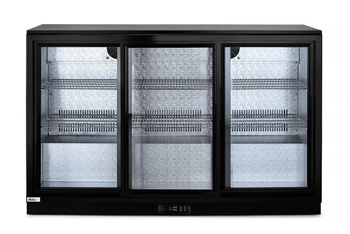 Lodówka barowa z potrójnymi drzwiami suwanymi, Arktic, 308 l, czarna HENDI 235836