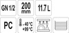 POJEMNIK GASTRONOMICZNY GN 1/2 200MM PC
 | YG-00403