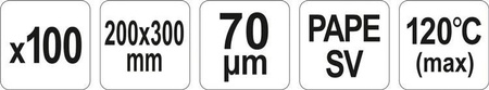 WORKI DO SOUS-VIDE I PAKOWAREK KOMOROWYCH 200*300 70UM PAPE SV, 100SZT | YG-09337