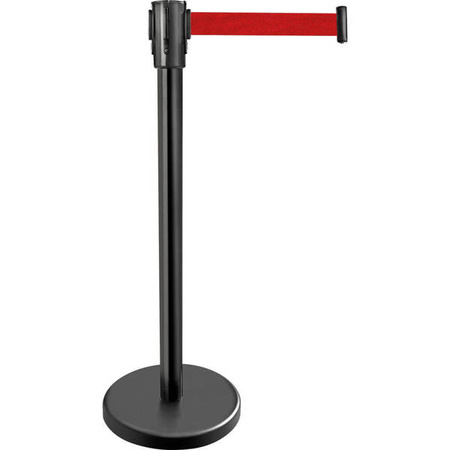 Słupek hotelowy czarny z czerwoną taśmą zwijaną, O 300 mm, H 900 mm STALGAST 689011