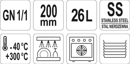 POJEMNIK PERFOROWANY ZE STALI NIERDZEWNEJ GN 1/1 200 | YG-00345