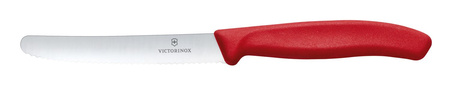 Victorinox Swiss Classic Nóż do pomidorów, zaokrąglony czubek, ząbkowany, 11 cm, czerwony | HENDI 6.7831